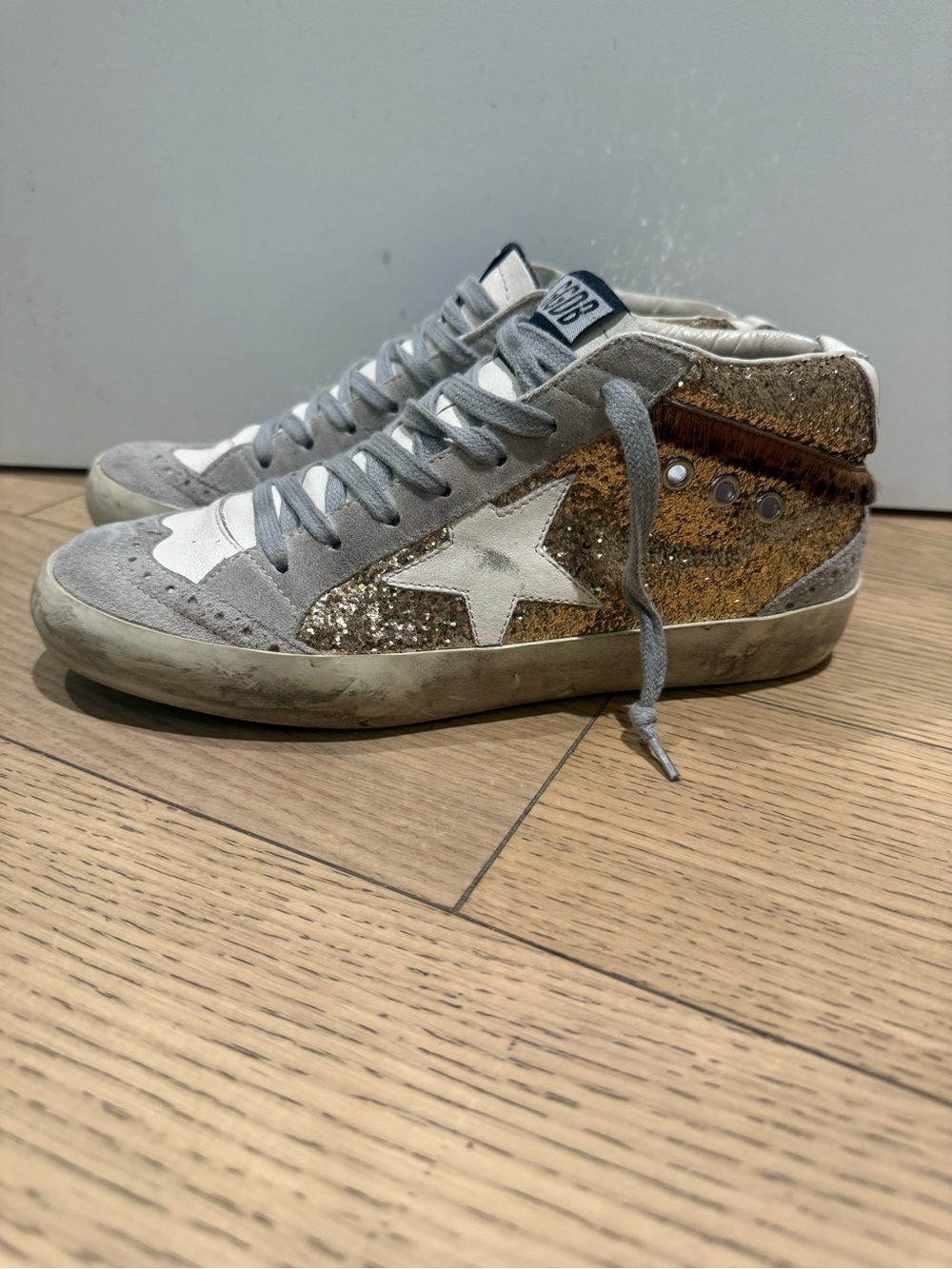 Golden Goose Mid Star Sneaker - Gold Glitter